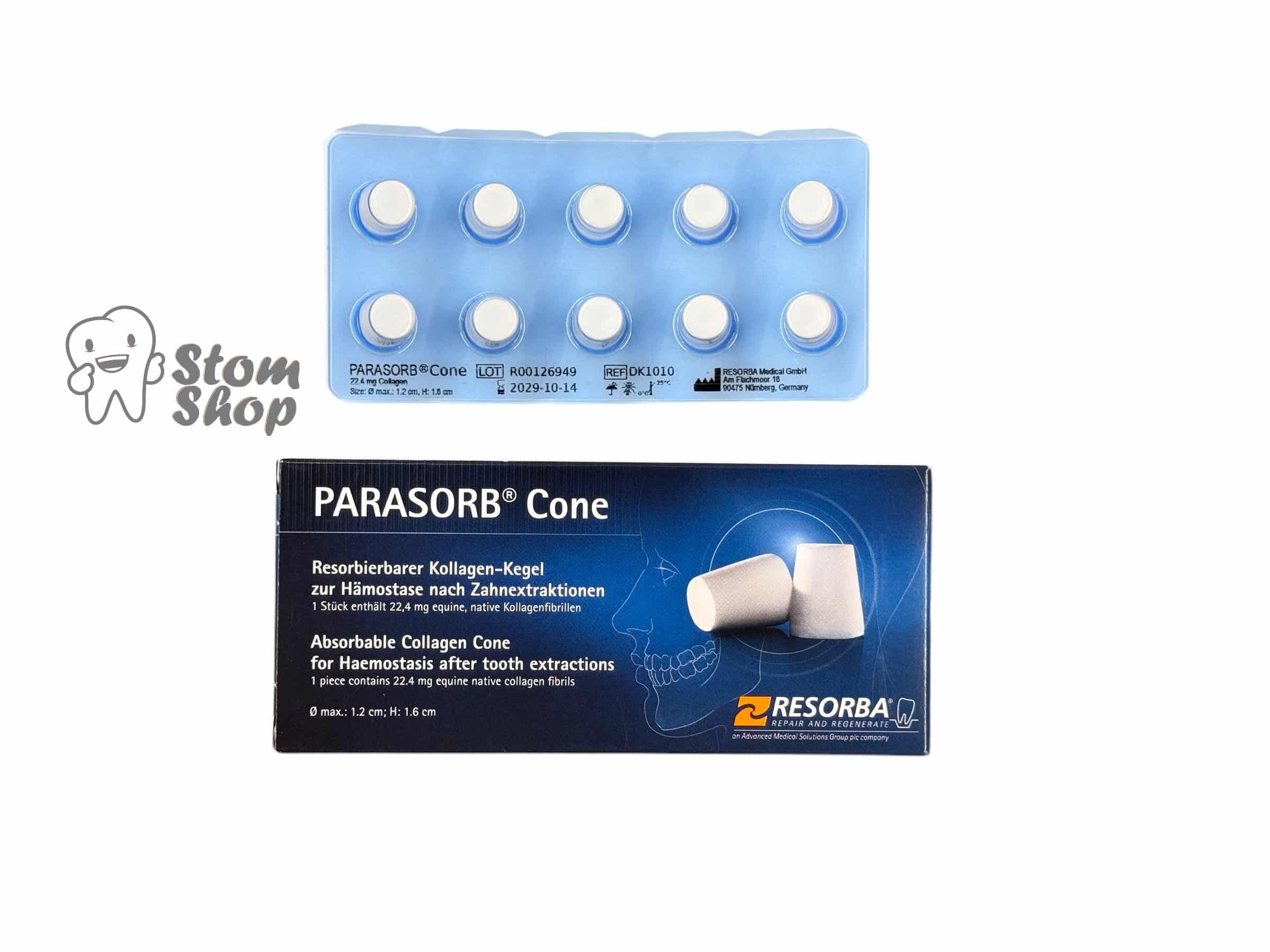 Парасорб Колагенові конуси PARASORB Cone 1,2 х 1,6 см, Resorba