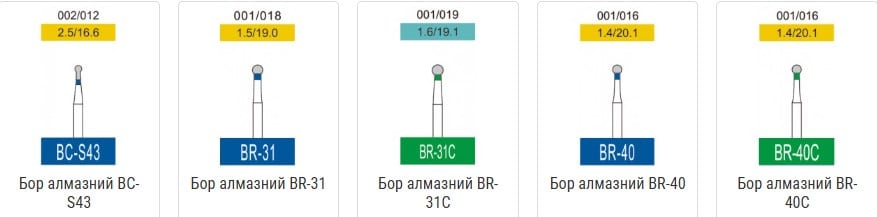 Бори алмазні Cані, 3 шт. Sani