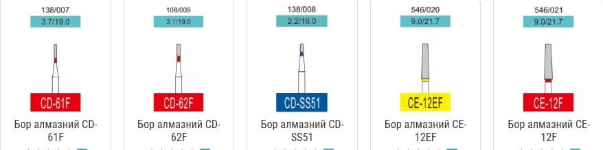 Бори алмазні Cані, 3 шт. Sani