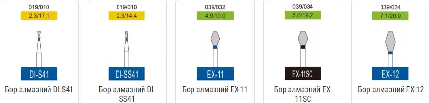 Бори алмазні Cані, 3 шт. Sani