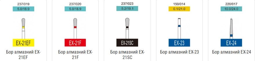 Бори алмазні Cані, 3 шт. Sani