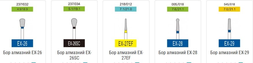 Бори алмазні Cані, 3 шт. Sani