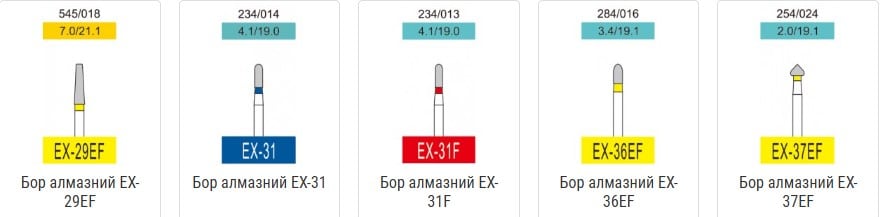 Бори алмазні Cані, 3 шт. Sani