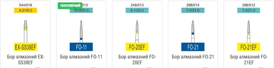 Бори алмазні Cані, 3 шт. Sani