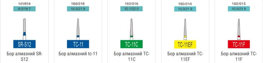 Бори алмазні Cані, 3 шт. Sani